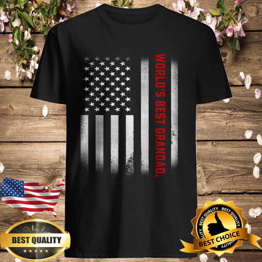 World’s Best Grandad Ever US Flag T-Shirt