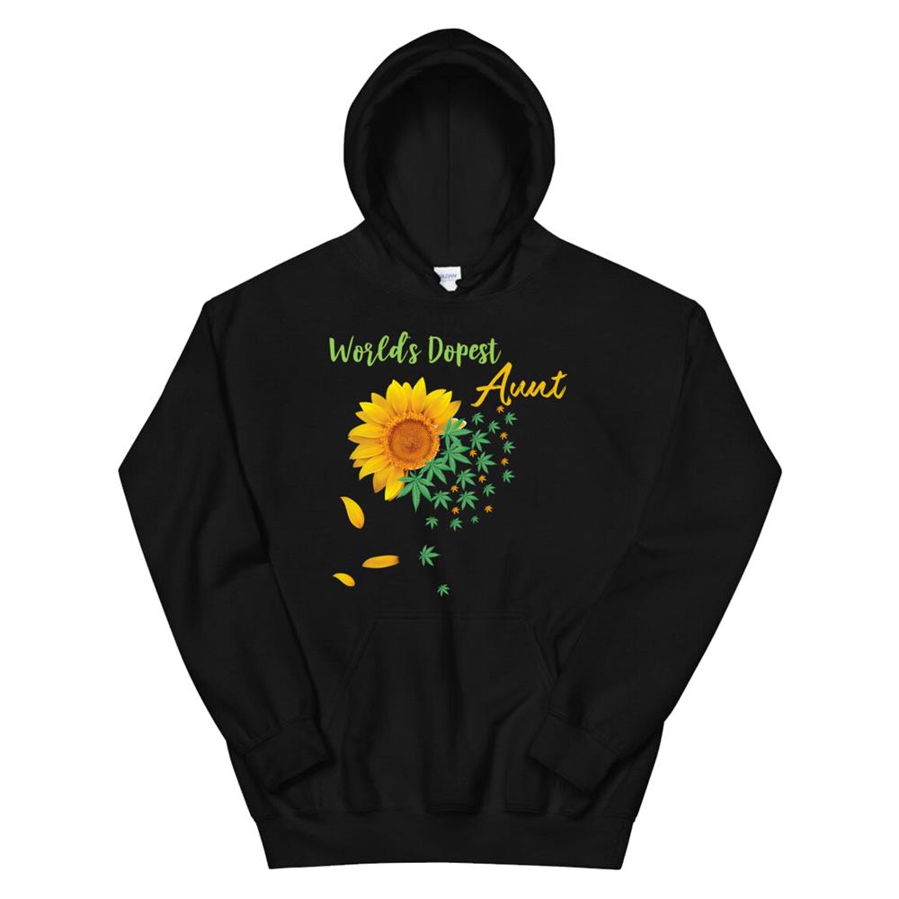 Worlds Dopest Aunt Sunflower Weed Leaves Hoodie
