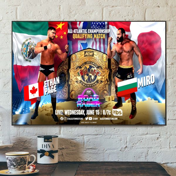 WWE All Elite Wrestling AEW Dynamite All-Atlantic Championship Ethan Page vs Miro Poster Canvas