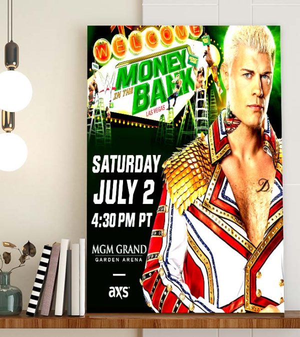 WWE MITB Money in the Bank Comes to Las Vegas With Cody Rhodes Home Decor Poster Canvas