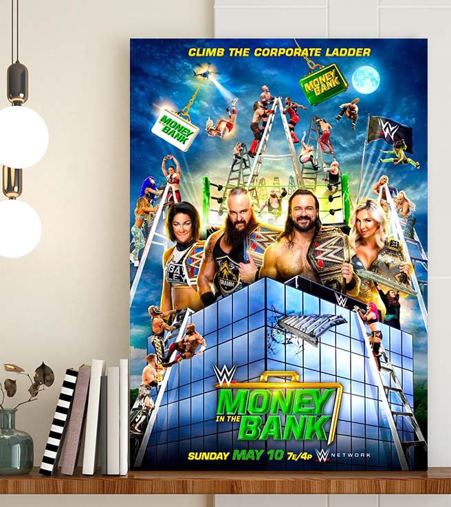 WWE Money In The Bank Climb The Corporate Ladder Limited Poster Canvas