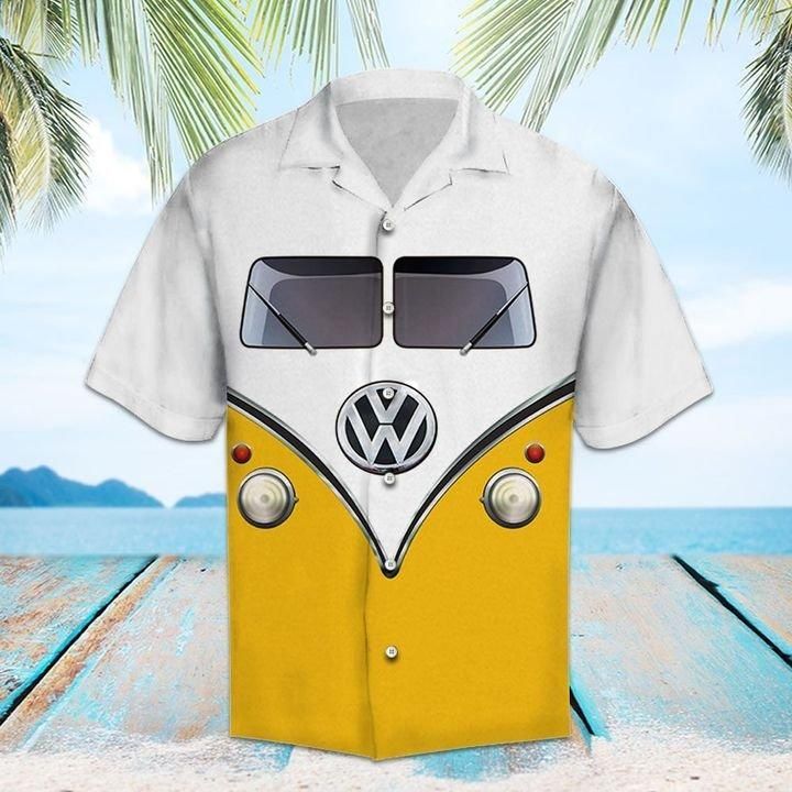 Yellow Hippie Bus Amazing Design Colorful Hawaiian Shirt   13054562