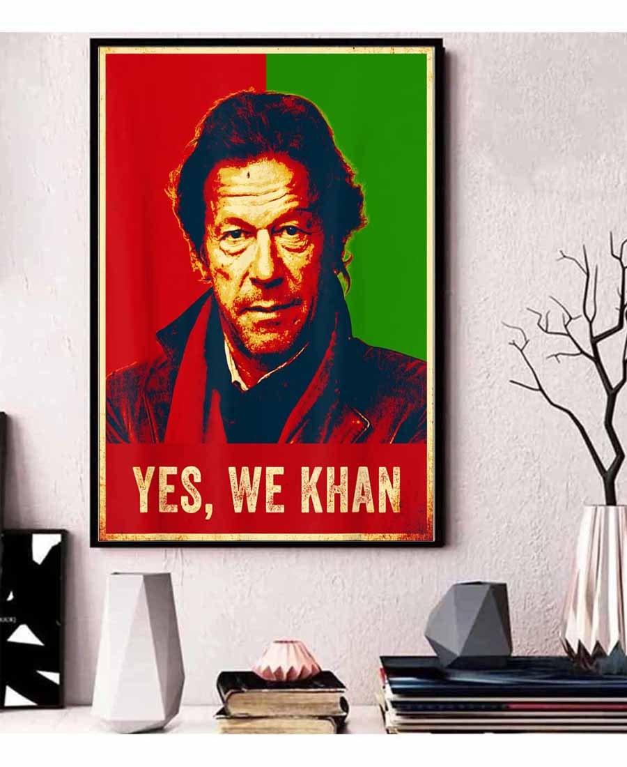 Yes We Khan-Imran Khan PTI Pakistan Vintage Poster