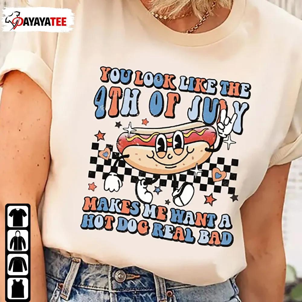 You Look Like The 4Th Of July Shirt Hot Dog Tank Top