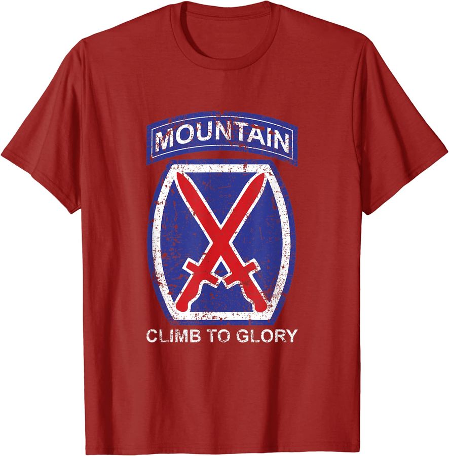 10th Mountain Division T Shirt Climb To Glory - 20324