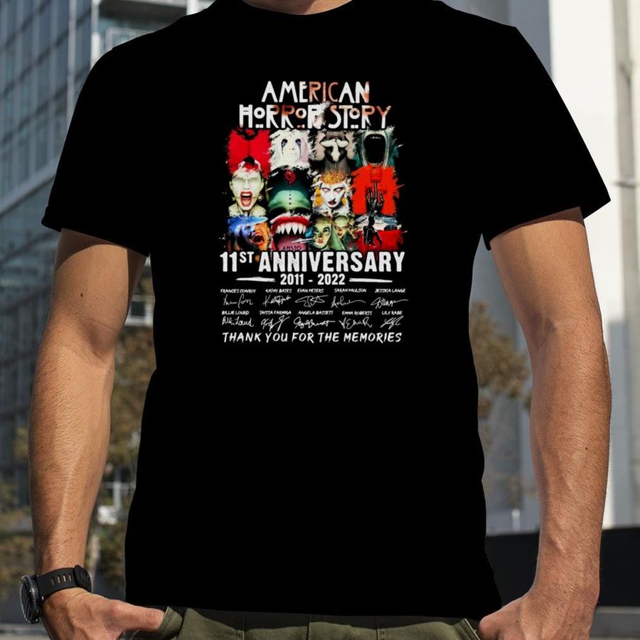 11st Anniversary of American Horror Story 2011-2022 Signatures Thank You For The Memories Shirt
