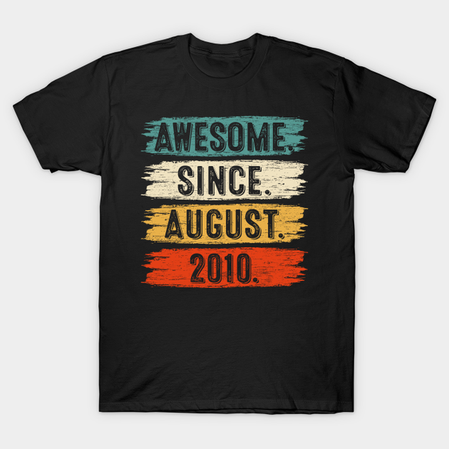 12 Years Old Gifts Awesome Since August 2010 12th Birthday T-shirt, Hoodie, SweatShirt, Long Sleeve.png