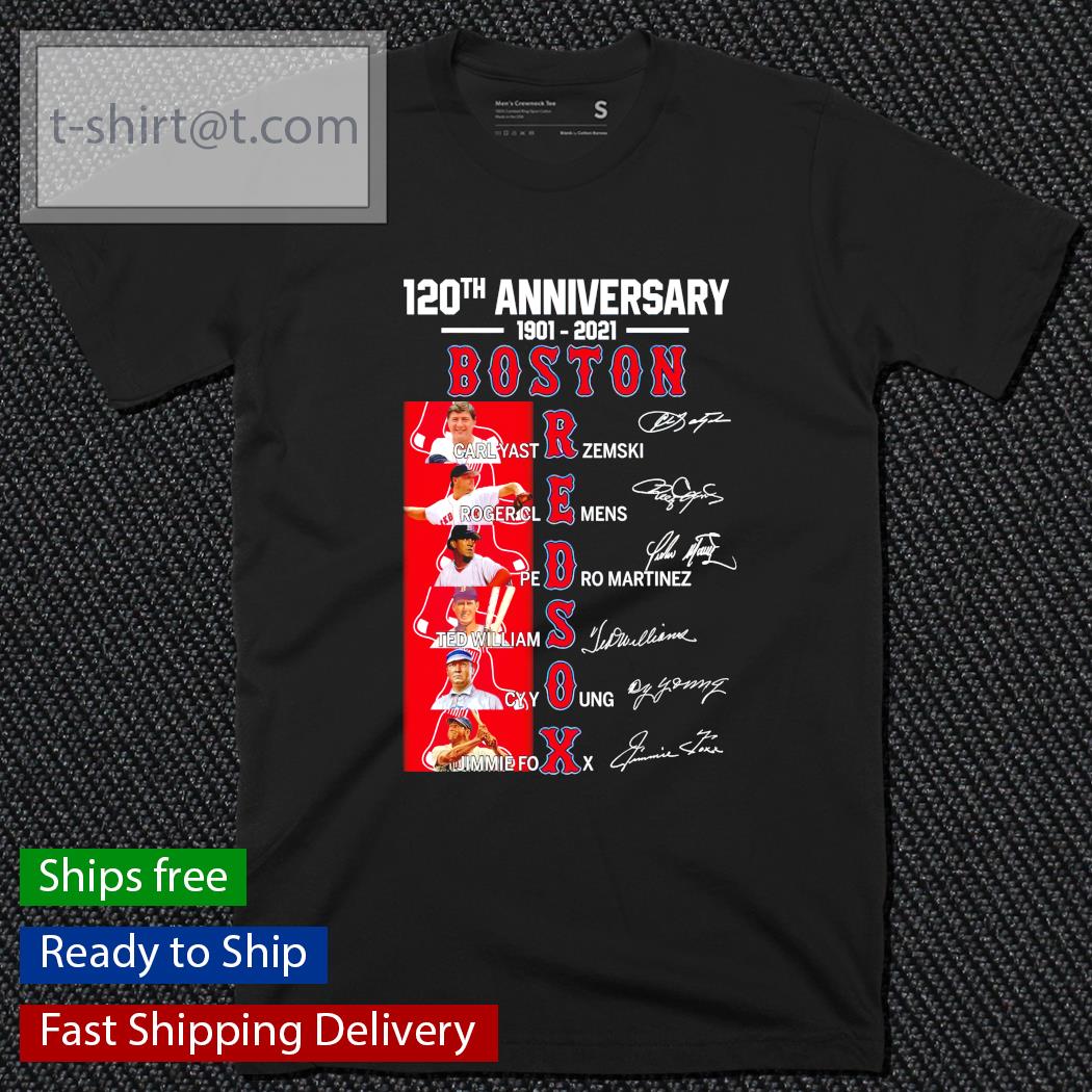 120th anniversary 1901-2021 Boston Red Sox signatures shirt