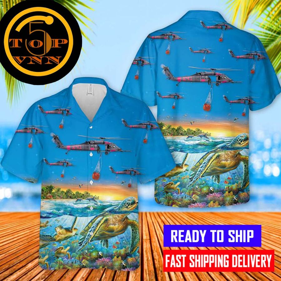 129th Rescue Wing HH 60G Pave Hawk turtle Hawaiian Shirt And Shorts