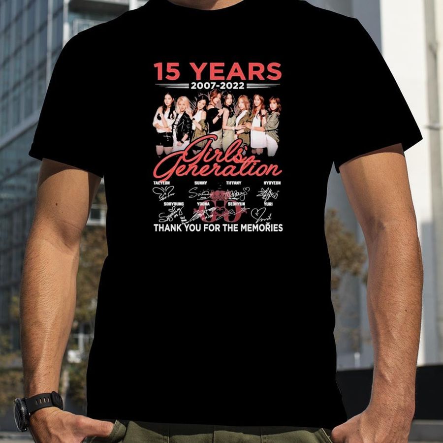 15 years 2007 2022 Girls Generation signatures thank you for the memories shirt