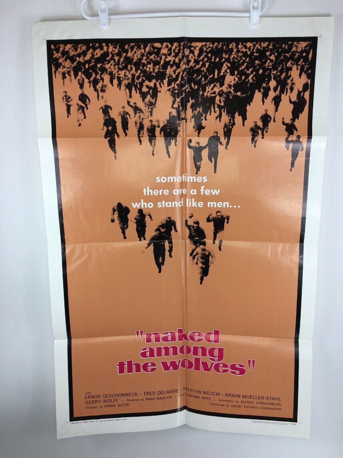 1967 Naked Among The Wolves Original 1 Sheet Movie Theater Poster 27 X 41