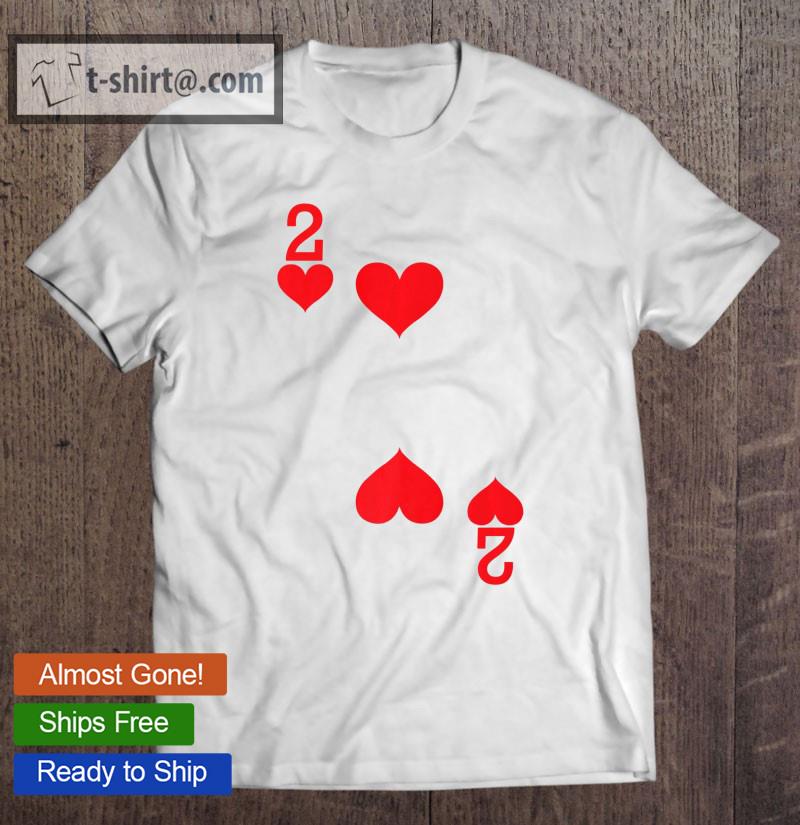 2 Of Hearts Playing Card Halloween Costume T-shirt