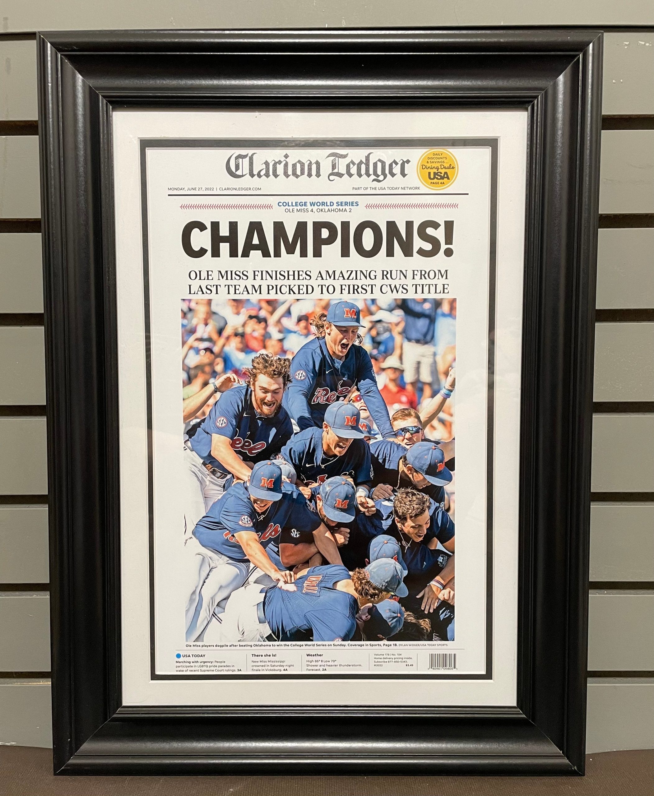 2022 Ole Miss Rebels College World Series Baseball Champions Poster