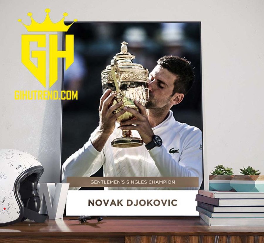 2022 Wimbledon champions Novak Djokovic Trophy Kiss Poster Canvas