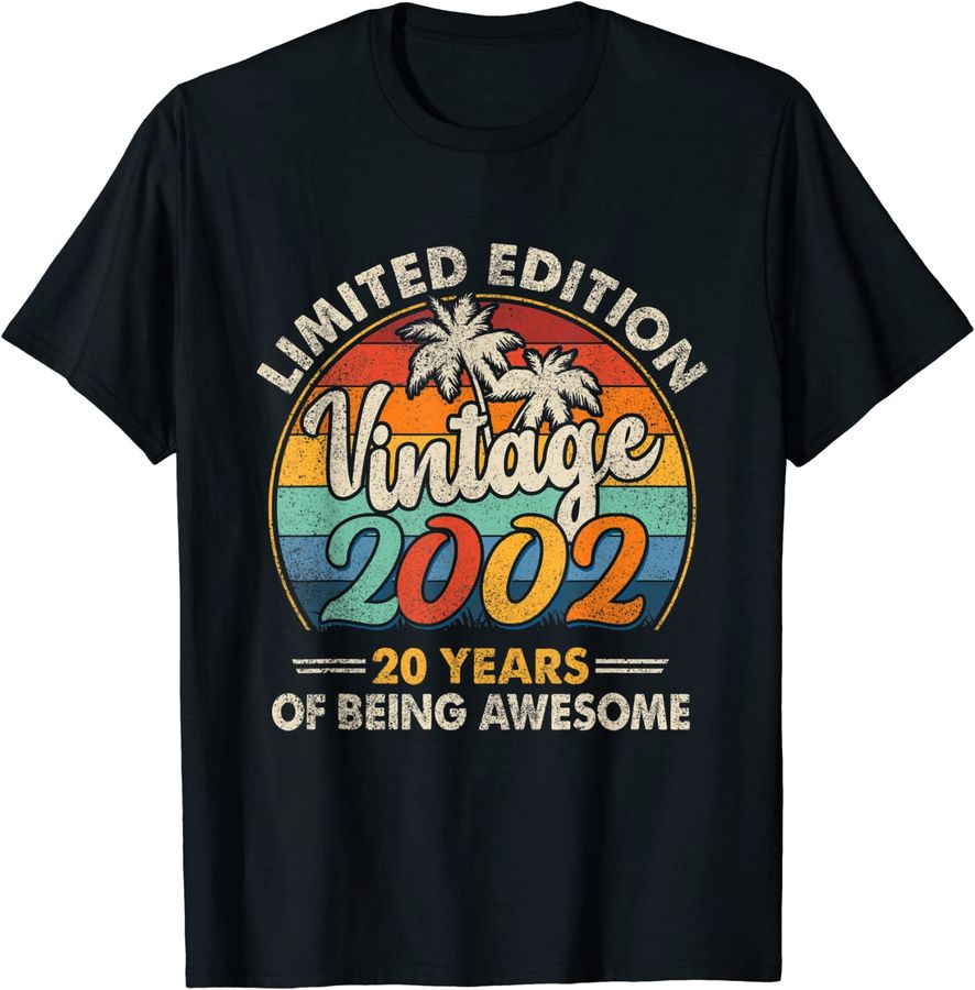 20th Birthday Gift Vintage 2002 20 Years Of Being Awesome_2
