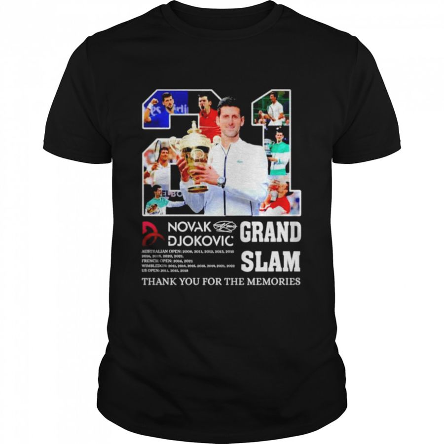 21 Grand Slam Novak Djokovic Than You For The Memories Shirt