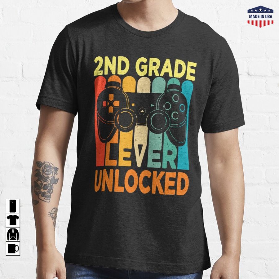 2nd grade Level Unlocked Video Game Back to school Essential T-Shirt
