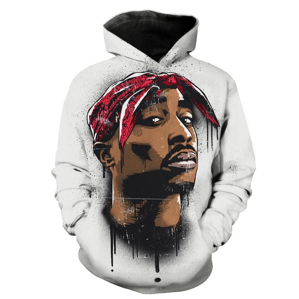 2Pac Face Tupac Ands Hoodie 3D