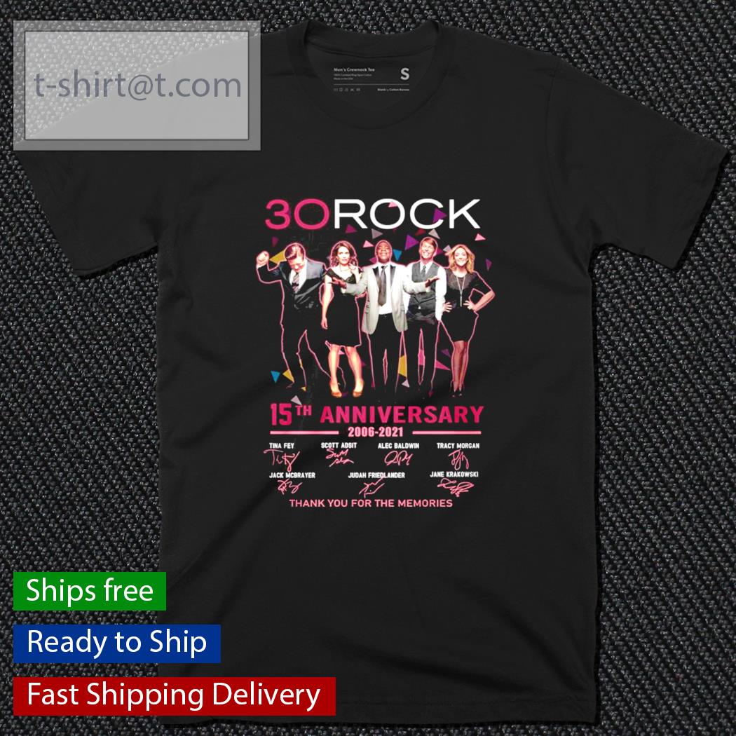 30 Rock 15th anniversary 2006-2021 signatures t-shirt