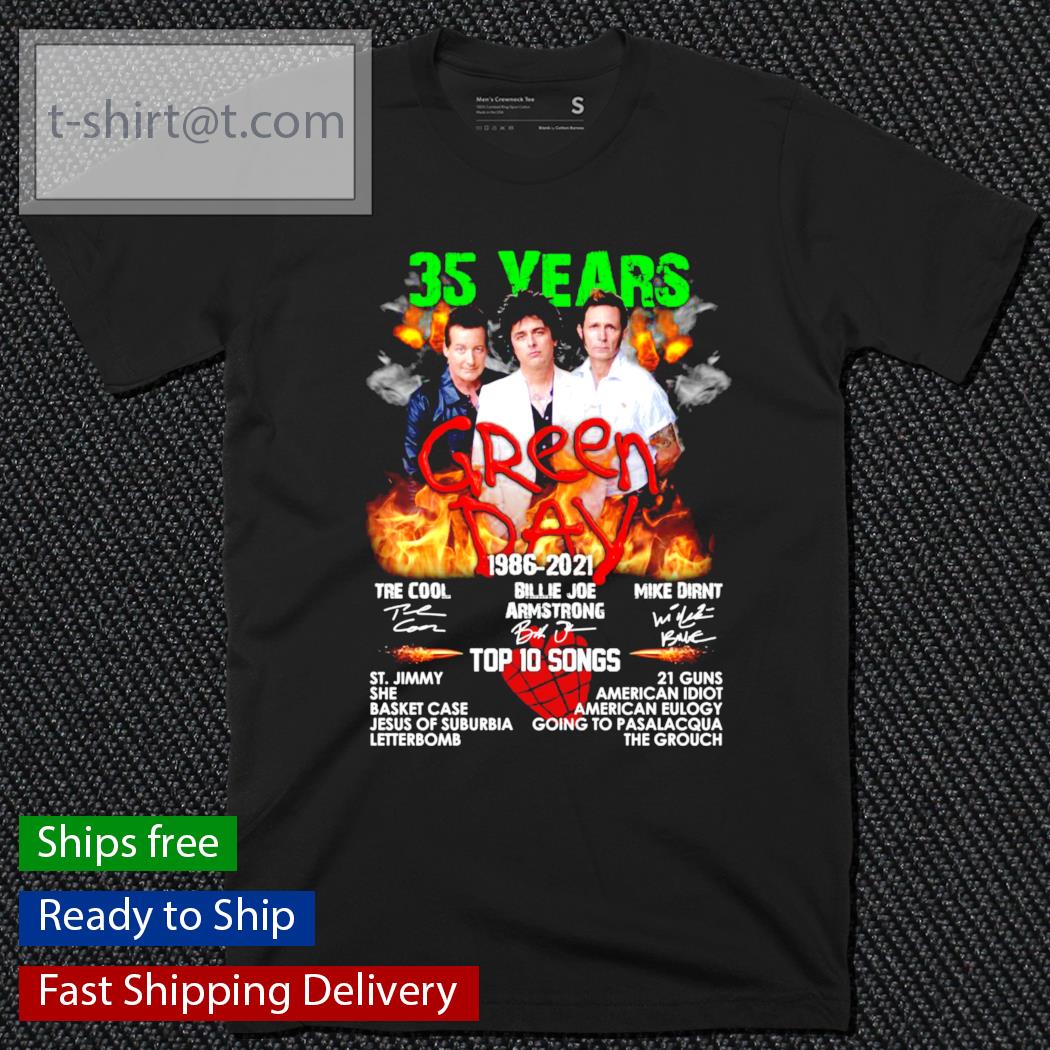 35 years Green Day 1986-2021 signatures shirt