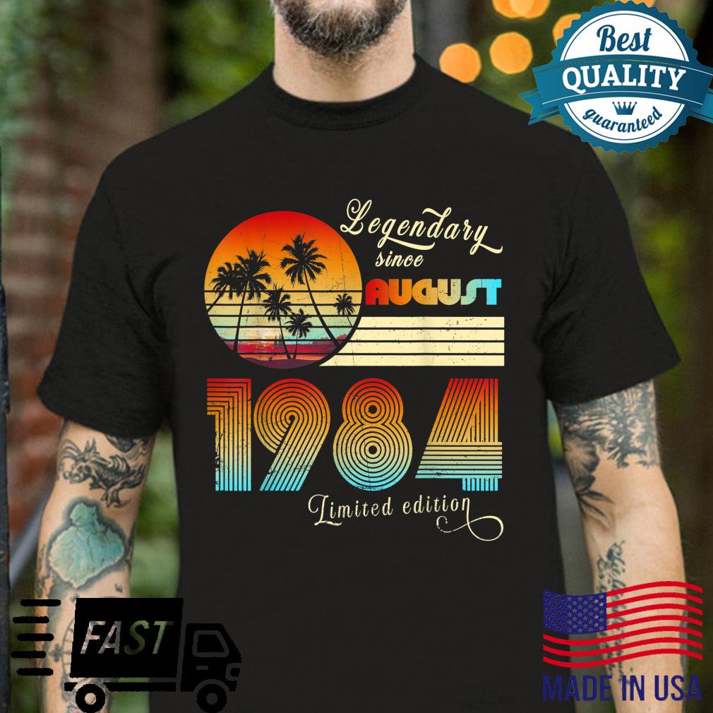 38 Years Old Legend Since August 1984th Birthday Shirt