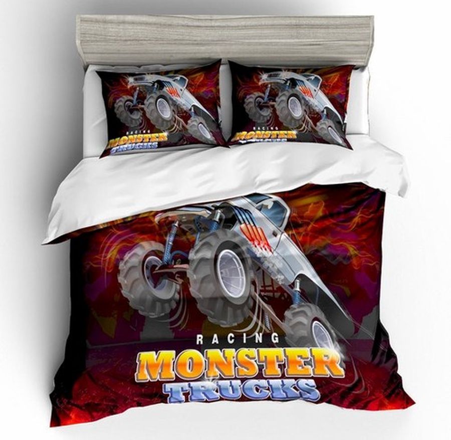 3D Racing Monster Truck Bedding Sets Duvet Cover Bedroom, Quilt