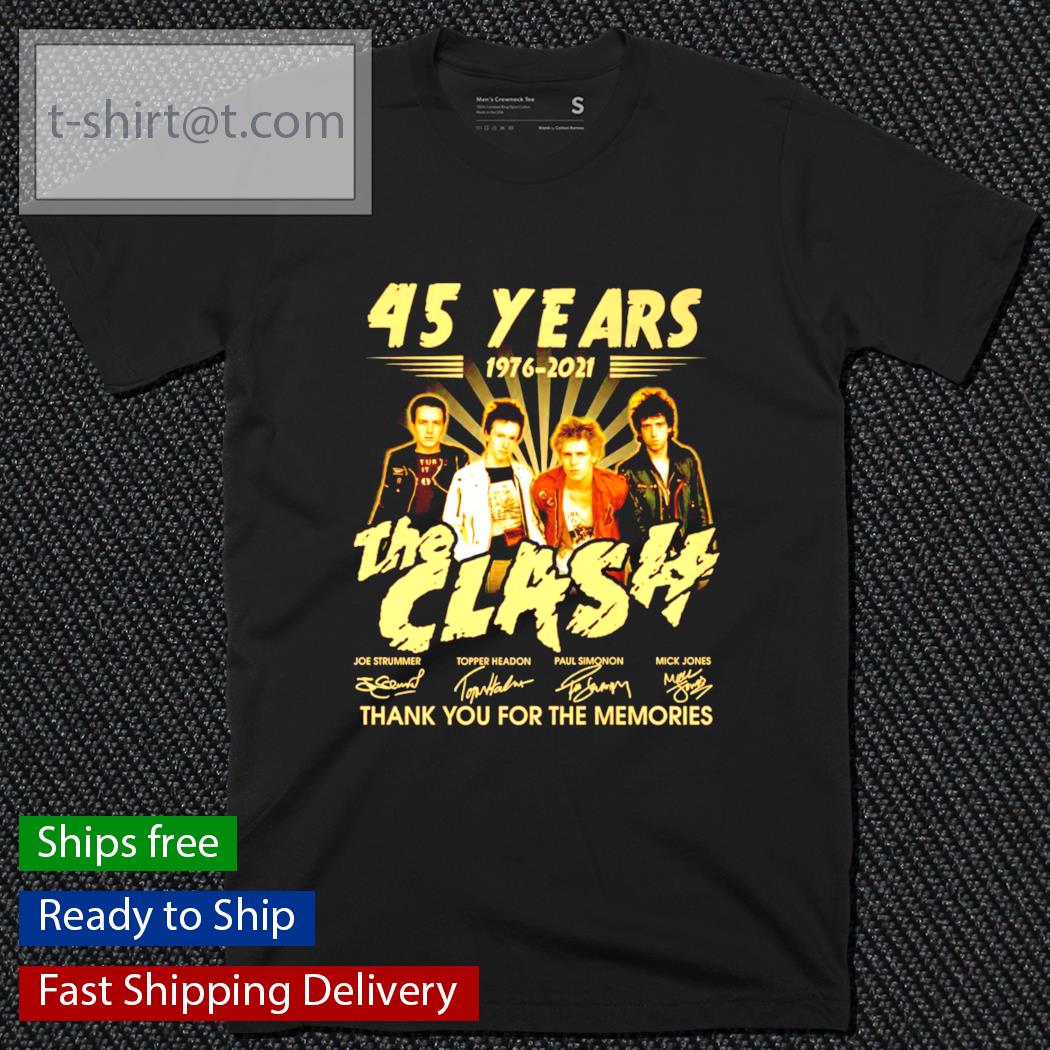 45 years 1976-2021 The clash signatures shirt