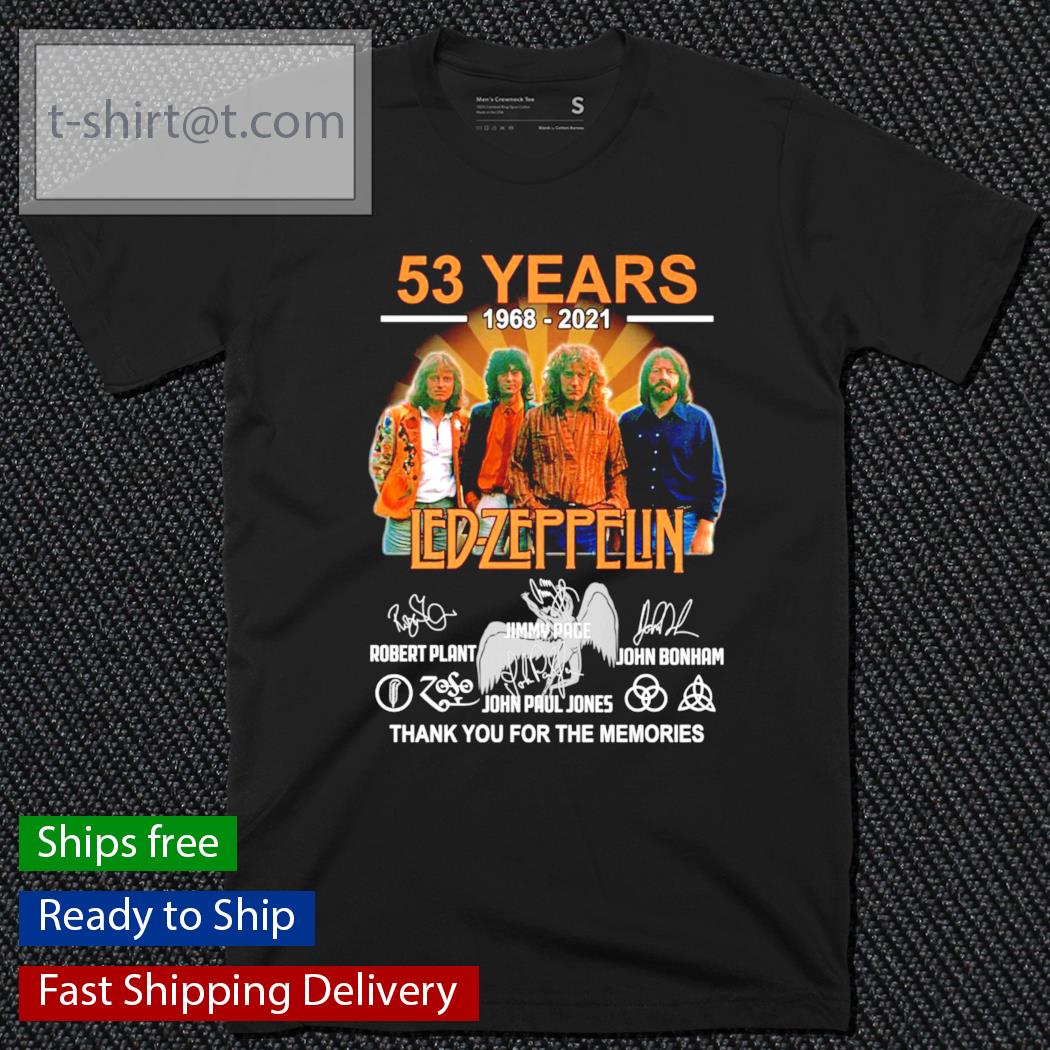 53 years 1968-2021 Led Zeppelin signatures shirt