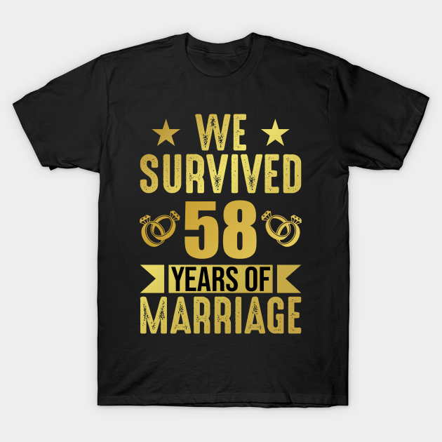 58th Wedding Anniversary for married couple, 58 Years of Marriage T-shirt, Hoodie, SweatShirt, Long Sleeve