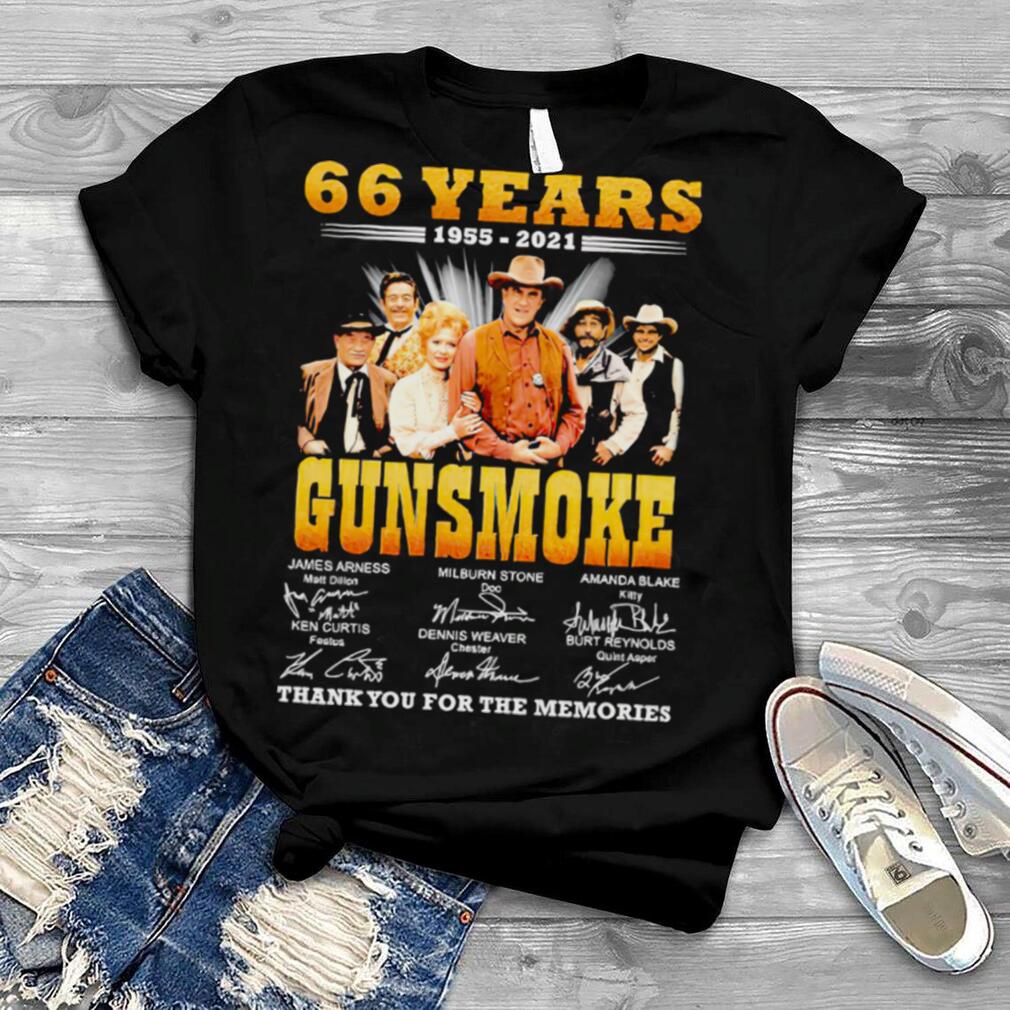66 years 1955 2021 Gunsmoke thank you for the memories signatures shirt