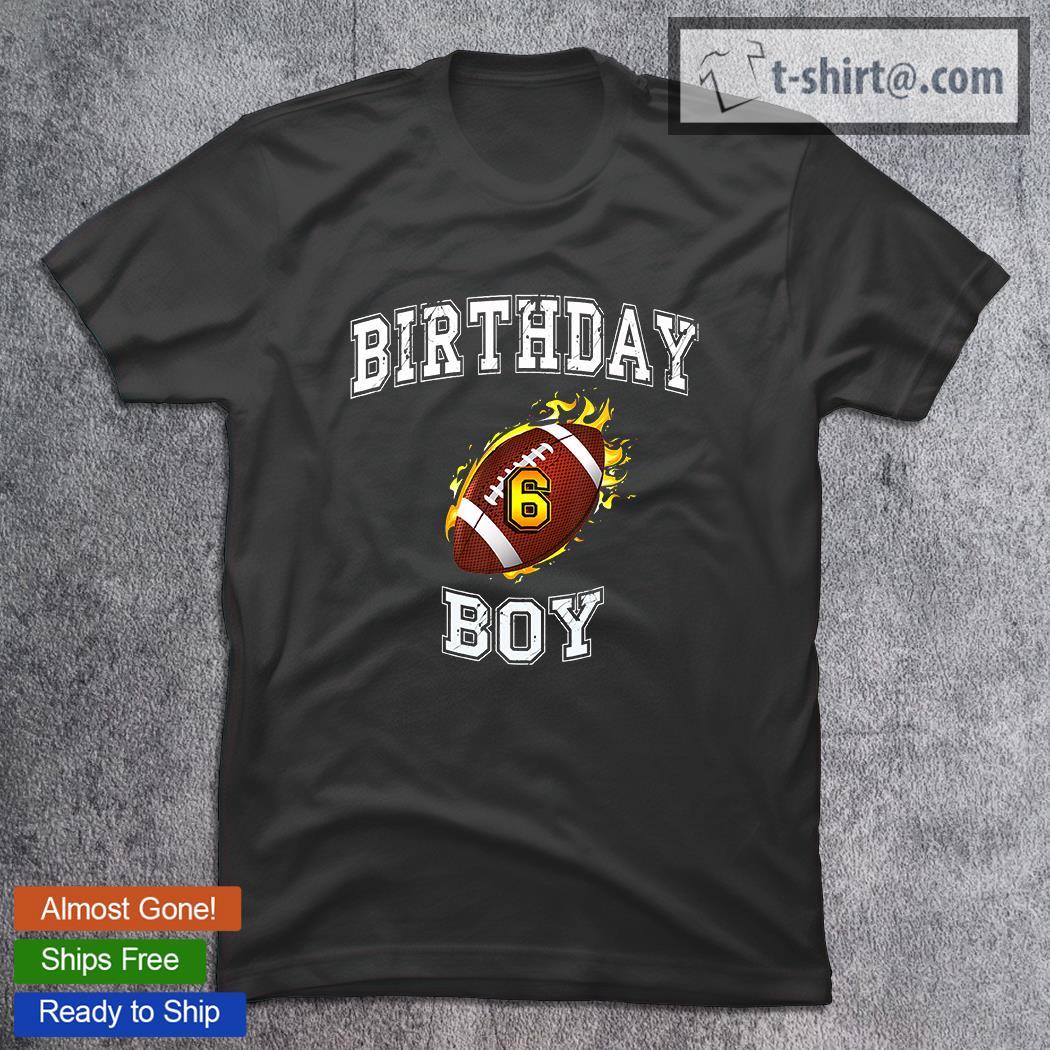 6Th Birthday Boy USA Football 6 Years Old T-Shirt