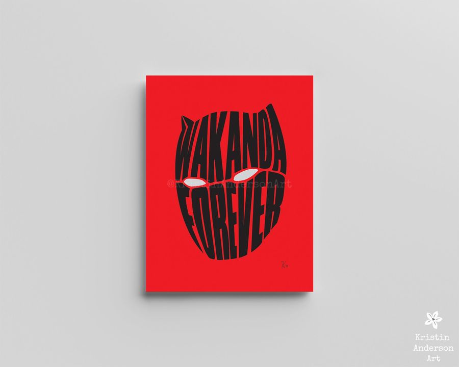85 x 11 Wakanda Forever - Typographic Poster - Movie Quote