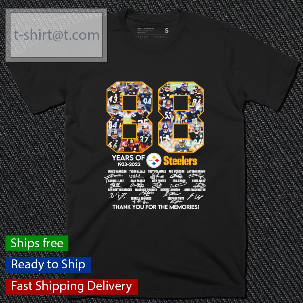 88 years of 1933-2022 Pittsburgh Steelers signatures shirt