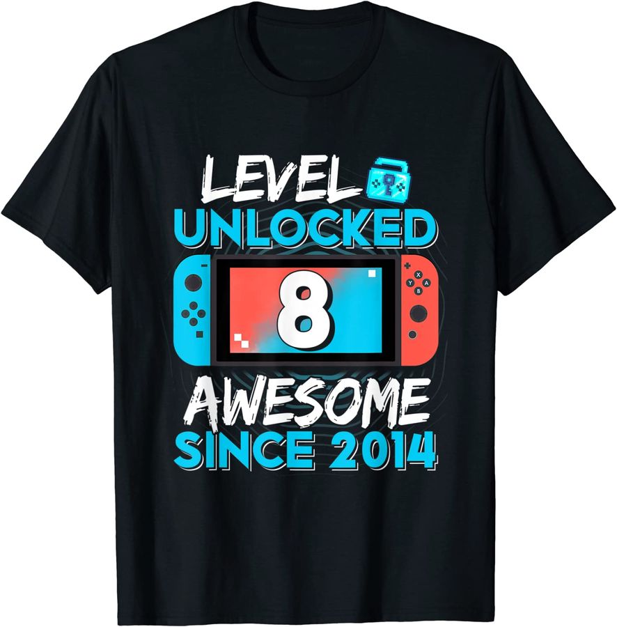 8th Birthday Boy Level 8 Unlocked Awesome 2014 Video Gamer