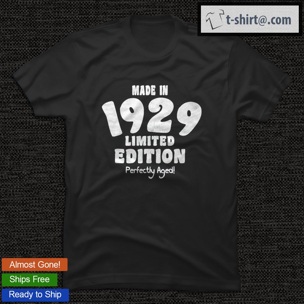 92Nd Birthday Gift Distressed Text 1929 T-shirt