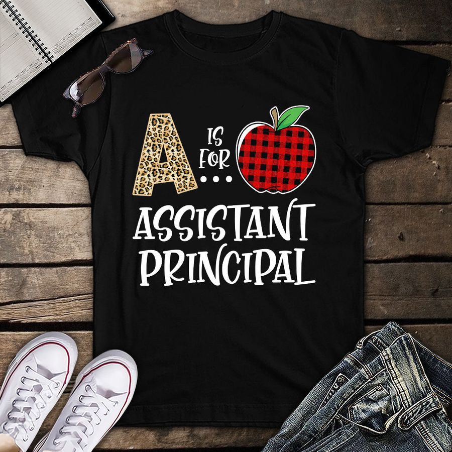 A is For Assistant Principal Leopard Plaid Back To School Unisex T Shirt_4832