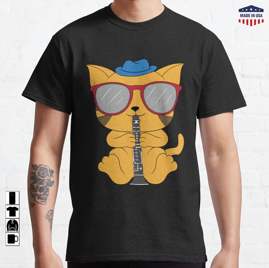 A Perfect Gift Cat Music Feline  Design Musician Blow Instrument Trumpet Trombone Theater Classic T-Shirt