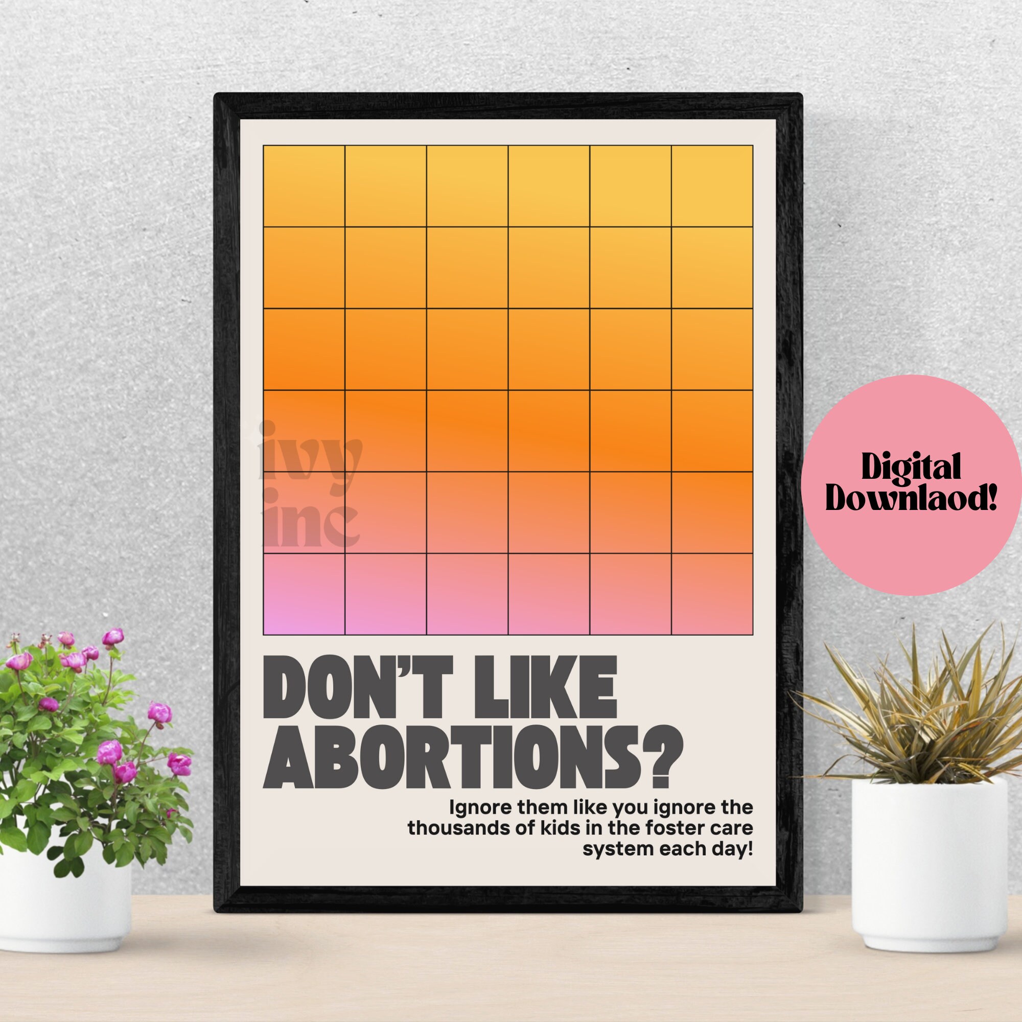 Abortion Rights Poster (Feminist Digital Download, Roe v Wade, Social Justice Print, Reproductive Rights, Pro Choice Art, Protest Sign)