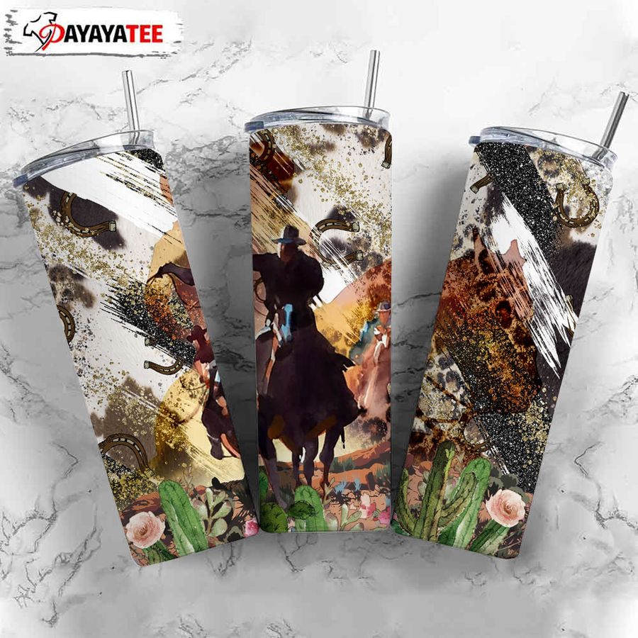 Abstract Cowboy Cactus 20oz Stainless Steel Skinny Tumbler