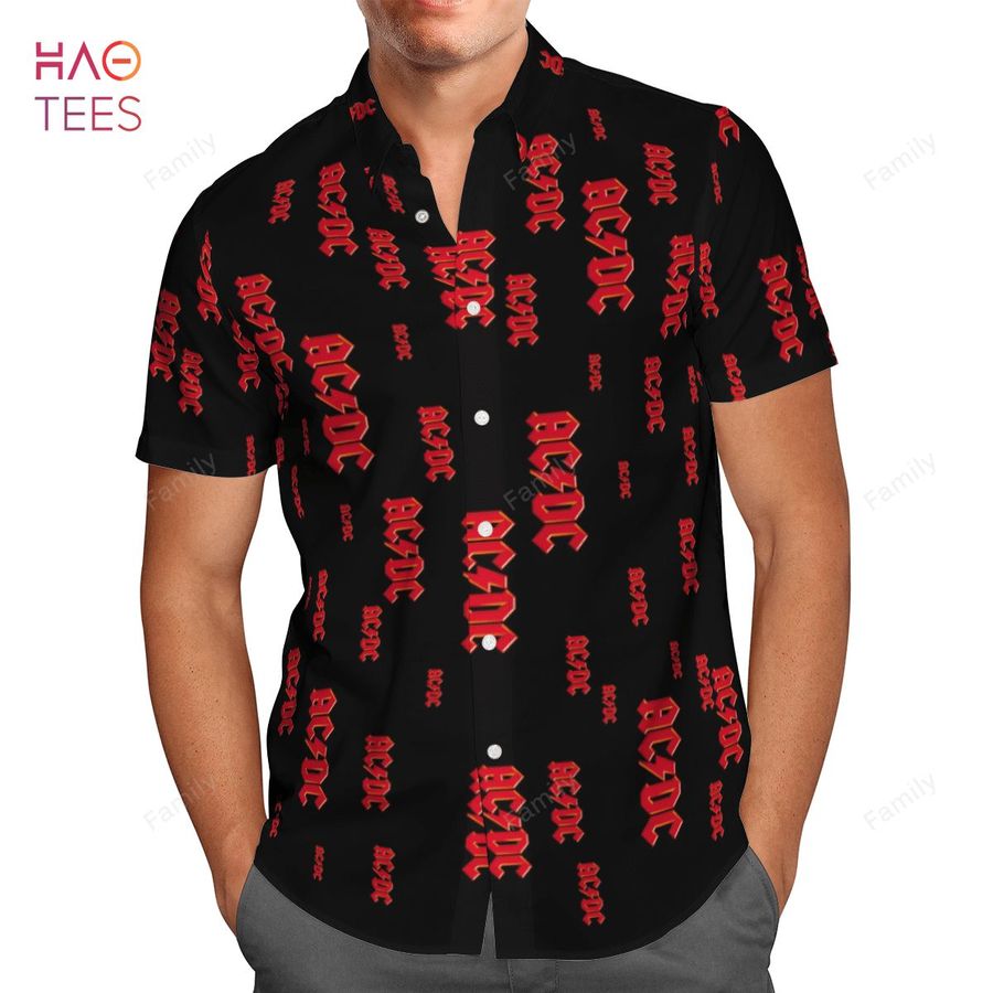 AC DC AOP Black Hawaiian Shirt