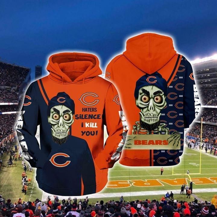 Achmed The Dead Terrorist Chicago Bears Haters Silence I Kill You Pullover And Zippered Hoodies Custom 3D Graphic Printed 3D Hoodie For Men For Women