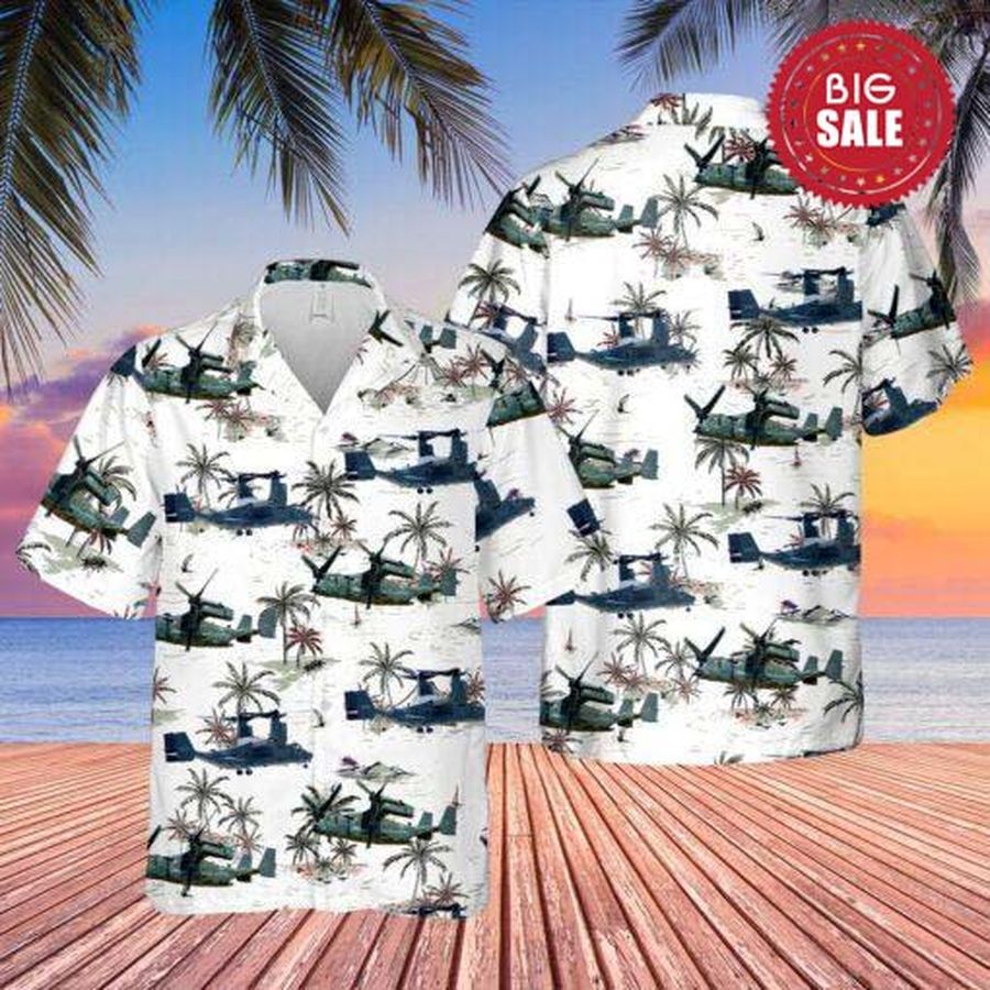 AF04 – US Air Force Bell Boeing Osprey Hawaiian Hawaii Shirt And Shorts