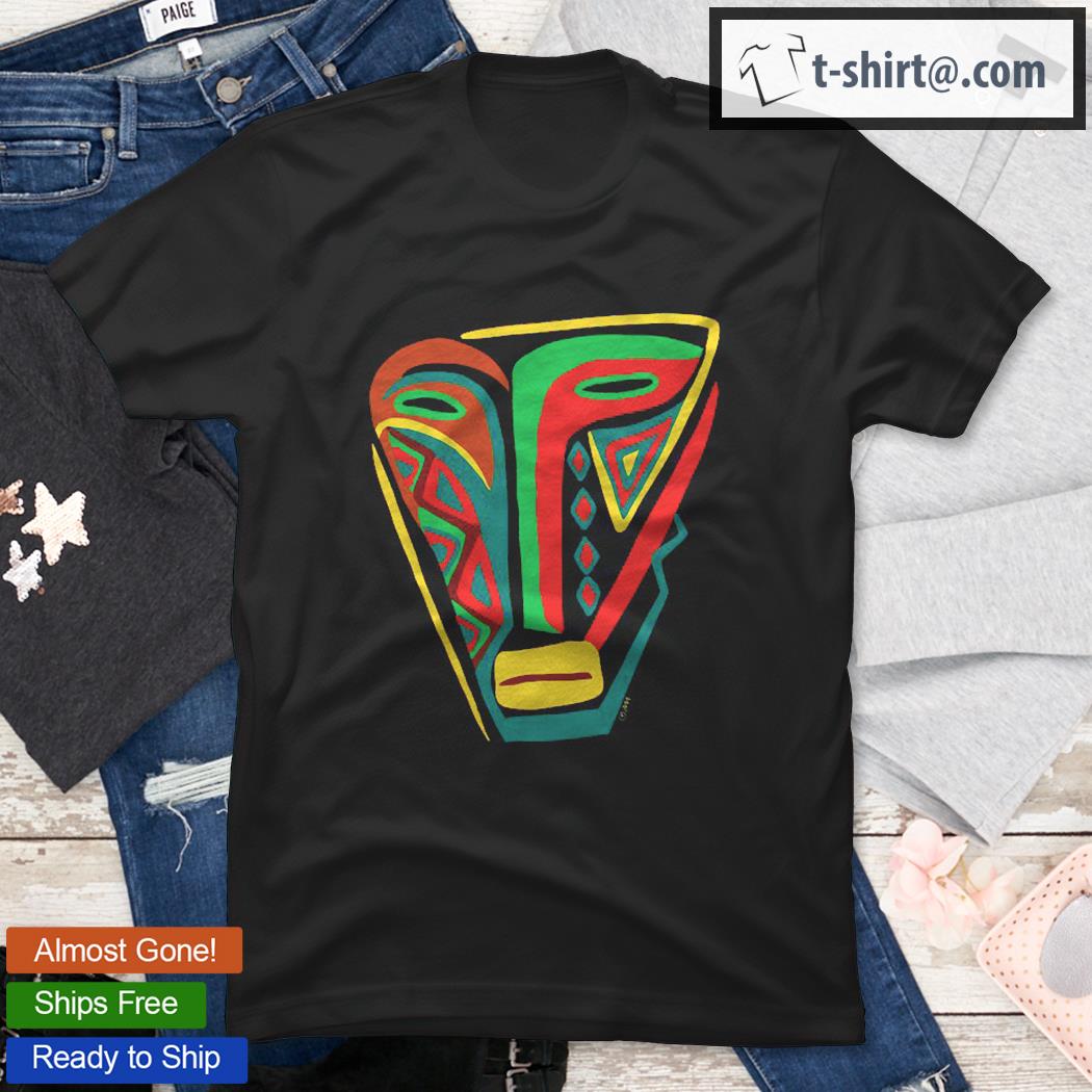 African Mask Outsider Art Abstract Graphic shirt
