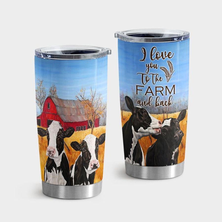 Agricultural Water Tumbler, Cow I Love You To The Farm And Back Tumbler Tumbler Cup 20oz , Tumbler Cup 30oz, Straight Tumbler 20oz