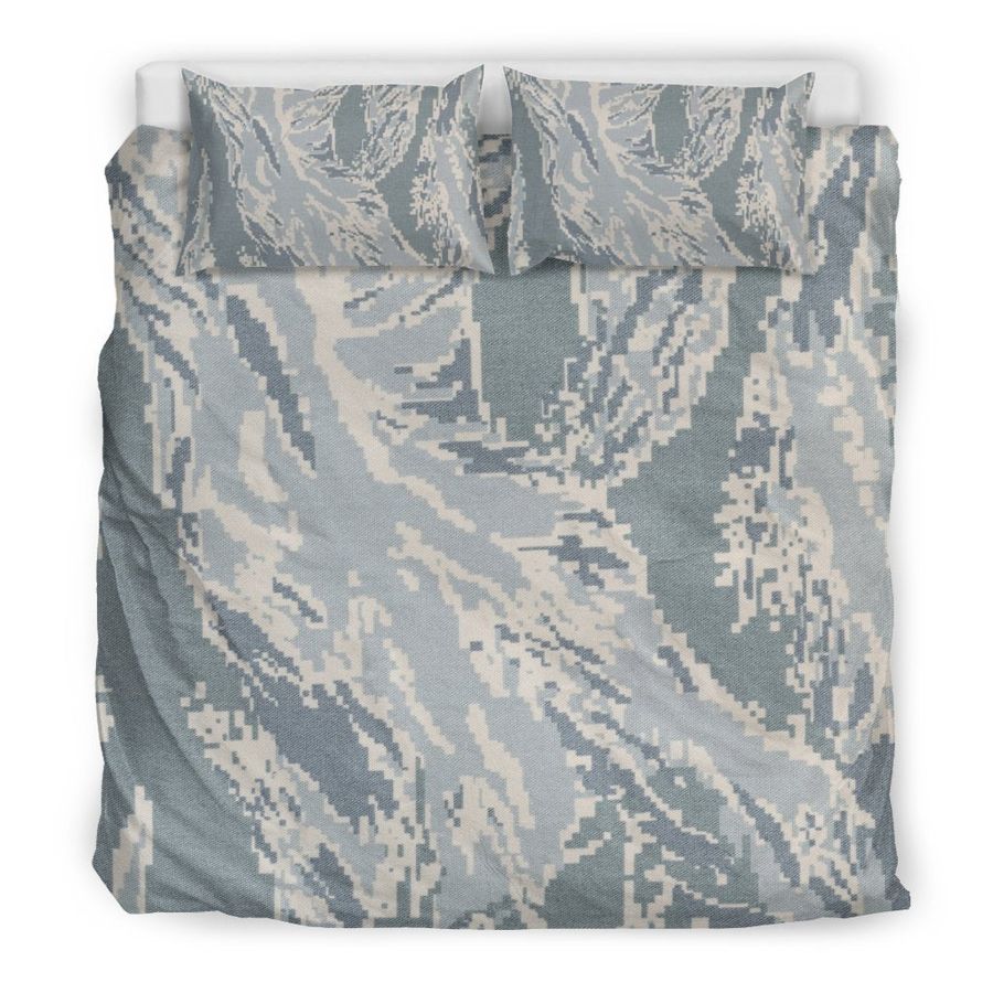 Air Force Military Camouflage White Snow Camo Pattern Print Duvet Cover Bedding Set