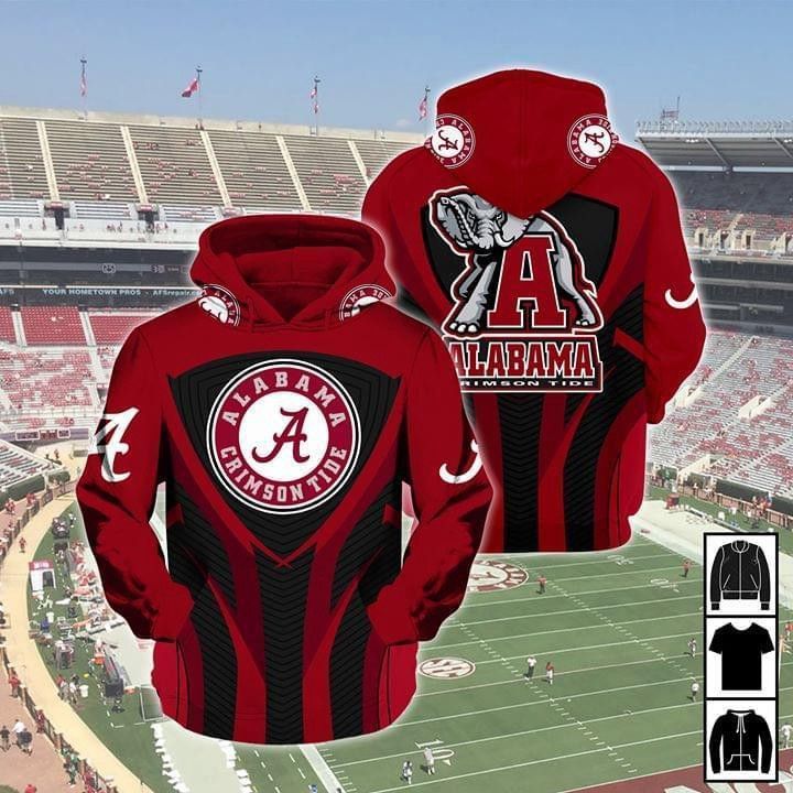 Alabama Crimson Tide Fan Pullover And Zippered Hoodies Custom 3D Graphic Printed 3D Hoodie All Over Print Hoodie For Men For Women