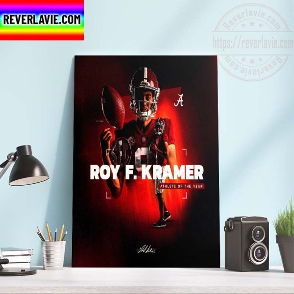 Alabama Football Congrats Bryce Young 2021-22 Roy F Kramer SEC Southeastern Conference Athlete of the Year Home Decor Poster Canvas