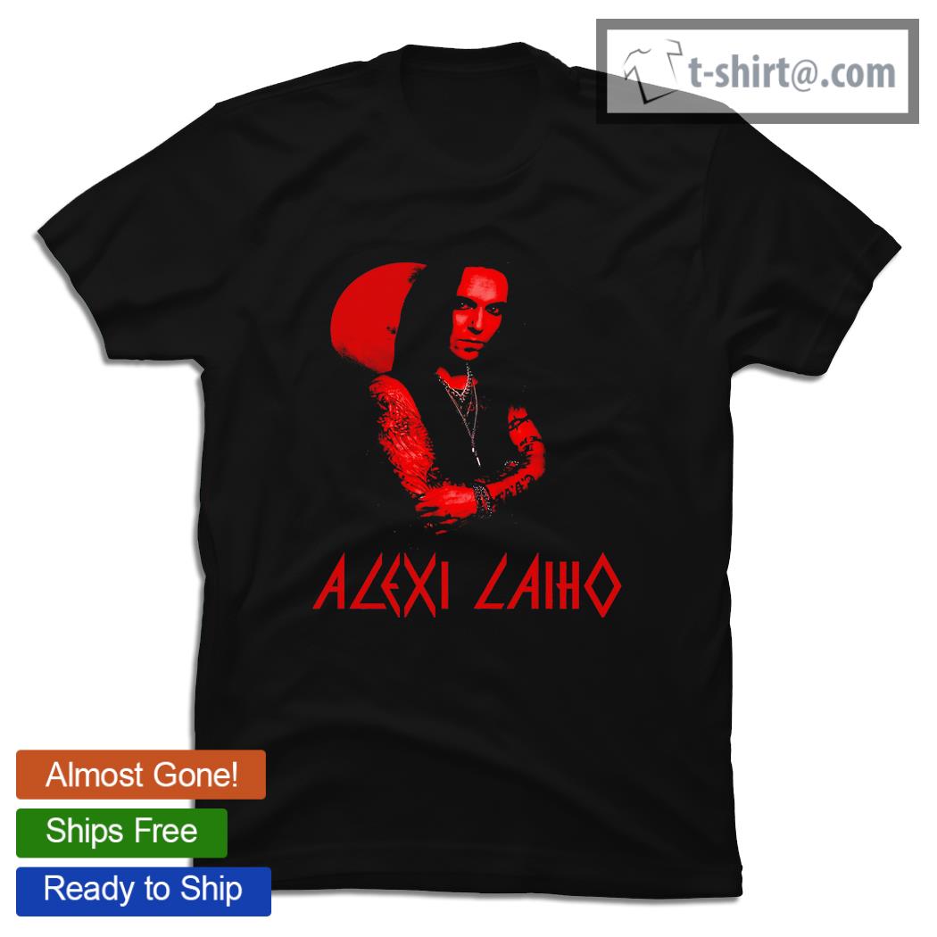 Alexi Laiho red poster style graphic shirt