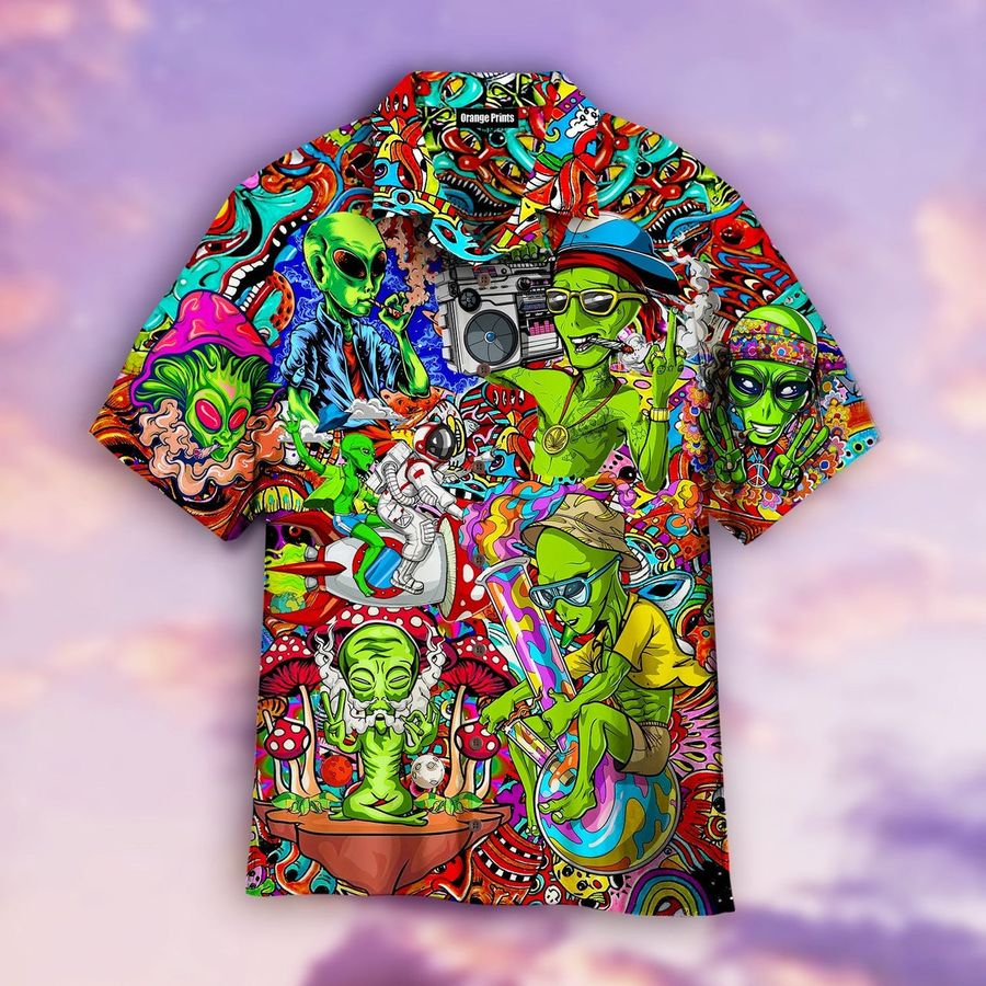 Alien Hippie Aloha Hawaiian Shirt