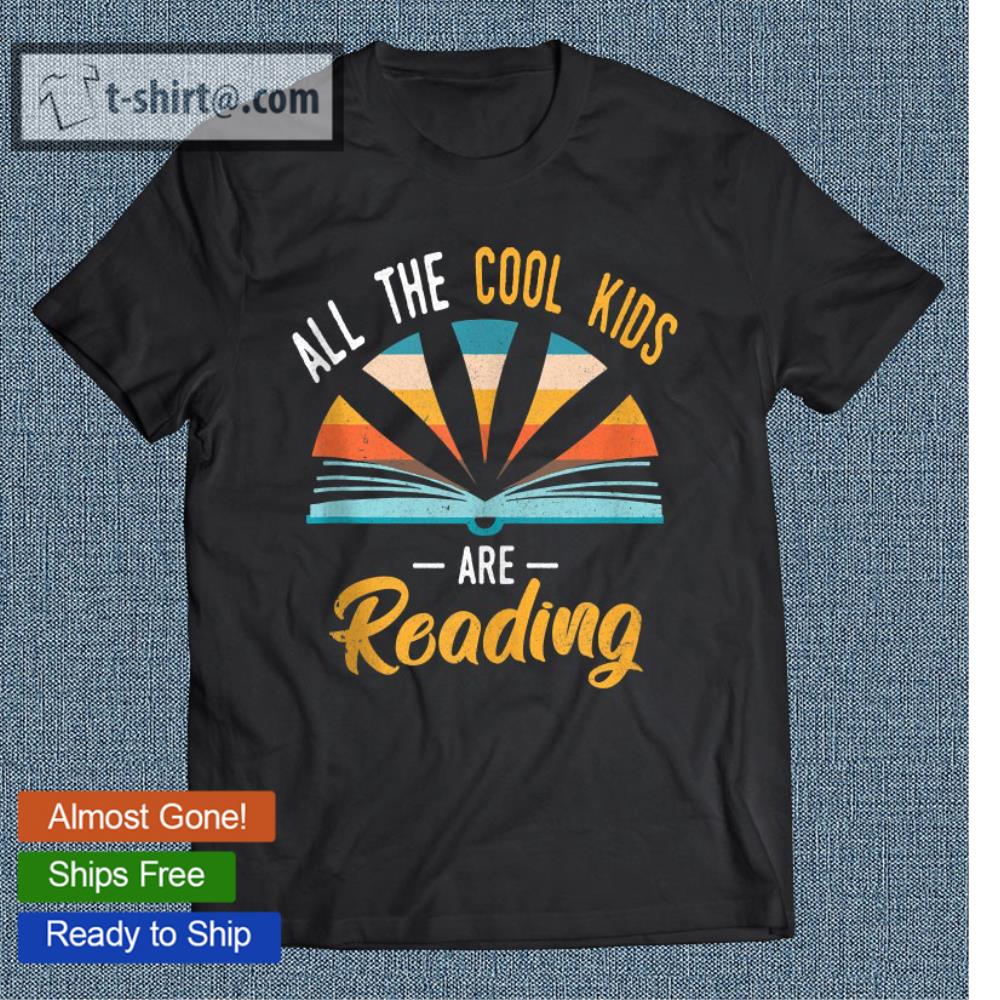 All The Cool Kids Are Reading Vintage Sunset Book Lover T-shirt